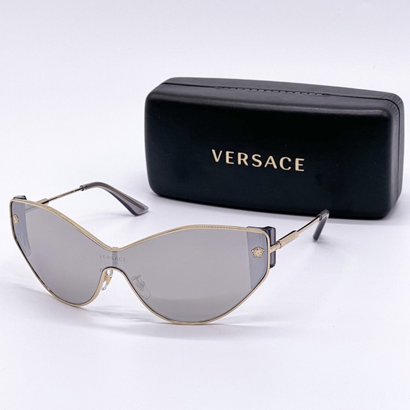 NEW VERSACE VE2239 1252/6G SILVER CAT EYE SUNGLASSES VERSACE VE 2239 - Picture 3 of 13